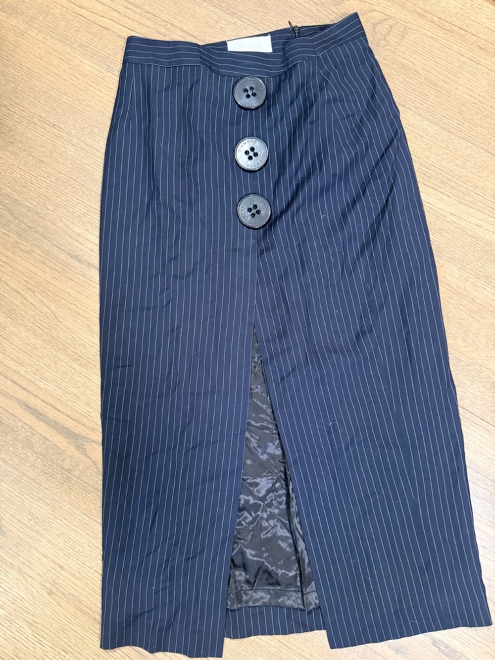 310 MOOD 100% Wool Pinstripe Midi Skirt 
Size Large